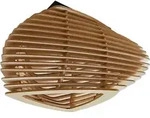 Lindby Deckenleuchte Sanza, 50 cm, Holz, geschwungen - Hellbraun