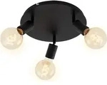 Deckenleuchte Deckenlampe schwenkbar drehbar 3xE27 60W schwarz Metall Briloner -