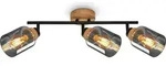 Spotlight, with wood, smoked glass, 3xE27/max.10W - Schwarz