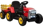 HOMCOM Elektrischer Traktor Kinder Aufsitztraktor mit MP3 Funktion, 3-6KM/H Rot -