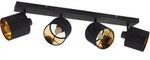 Lindby Deckenleuchte Vasilia, 4-flammig, schwarz/gold, Stoff - Schwarz