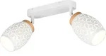 Trio LED-Deckenlampe 2er Spot Bidar 27 x 28 cm wei&szlig; matt/natur - Wei&szlig;