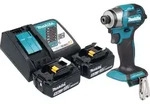 Makita DTD 173 RT Akku Schlagschrauber 18 V 180 Nm 1/4&ldquo; Brushless + 2x Akku 5,0 Ah
