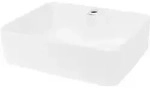 LuxeBath Waschbecken Aufsatzwaschbecken Quadratisch, 48x38x14 cm, Wei&szlig;, aus...