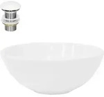 LuxeBath Waschbecken Aufsatzwaschbecken Rund, &Oslash; 28x11,6 cm, Wei&szlig;, aus Keramik,