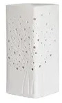Gilde Lampe Quader "Baumgruppe" wei&szlig;, vierseitig geprickelt, Fassung E14, max. 40