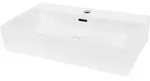 LuxeBath Waschbecken Aufsatzwaschbecken Eckig, 60,5x36,5x13 cm, Wei&szlig;, aus...