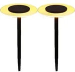 2 UFO-Solar-Erdspie&szlig;leuchten &ndash; H 35 cm &ndash; warmwei&szlig;e LEDs - Schwarz