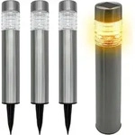 3.07 Edelstahl Garten Solarlampe XXL - ca. 42 x 8 cm /4er Set - Metall Solar...