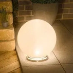 esotec Solarkugel ⌀40cm Gartenkugel CCT RGB Edelstahlsockel Fernbedienung...