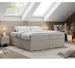 Boxspringbett ohne Kopfteil mit Bettkasten, niedriges Kopfteil, Polsterbett ohne