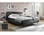 Polsterbett Bett MATTIS Stoffbezug Aspen 96 Anthrazit-120 x 200 cm - Grau
