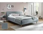 Polsterbett Bett MATTIS Stoffbezug Aspen 84 Eisblau-120 x 200 cm - Blau
