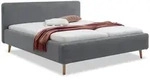 Polsterbett Bett MATTIS Cord Stoffbezug Poso 22 grau-ohne Bettkasten-120 x 200 cm -