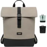 Grau Rolltop-Rucksack f&uuml;r Arbeit Uni Fahrrad - Laptop-Rucksack mit 16 Zoll...