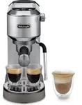 De'Longhi Dedica Duo - Manuelle Espressomaschine mit Cold Brew Metall - Silber