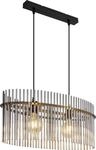 Globo Lighting H&auml;ngeleuchte Metall schwarz matt, Glasst&auml;be rauchfarben, Kabel PVC