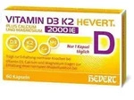 Vitamin D3 K2 Hevert+Calcium u.Magnes.2000 IE Kps. 60 St