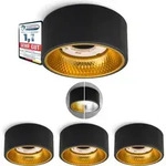 SSC-LUXon 4 St&uuml;ck OLINO Deckenlampe schwarz gold rund mit wechselbare...