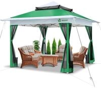VOUNOT&reg; Pavillon 3,6x3,6m, Pop Up Partyzelt mit Mesh Sides & Doppeldach Faltpavillon