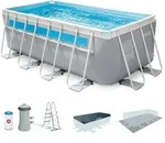 Intex 26770NP, Gerahmter Pool, Kind & Erwachsener, Leiter, Grau - Grau