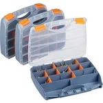 Relaxdays Sortierbox 3er Set, Griff, verschlie&szlig;barer Werkzeugkasten, Kleinteilebox