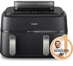 Philips Airfryer 5000 Series, Doppelkorb, 6+3 l, 12 Einstellungen, schwarz (NA551/00)