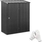 Outsunny Ger&auml;tehaus mit Pultdach 1,34 m2 Gartenhaus Ger&auml;teschuppen Schwarz -