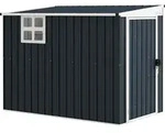 Outsunny Metall Ger&auml;tehaus 2,7m2 128x231x181cm Ger&auml;teschuppen mit Pultdach - Grau