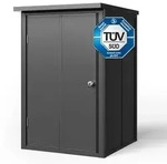 GFP Primeyard Ger&auml;teschrank Metall 84x84x131 cm M&uuml;lltonnenbox anthrazit inkl.