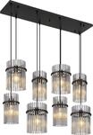 Globo Lighting H&auml;ngeleuchte Metall schwarz matt, Glasst&auml;be rauchfarben, Kabel PVC