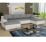 Wohnlandschaft mit Schlaffunktion Faris U-Form - Couch, Schlafsofa mit...