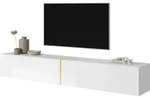 Selsey TV-Tisch BISIRA - TV-Board in Wei&szlig; mit goldenem Einsatz - 200 cm breit -