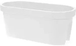Balkon Blumentopf OVAL - Farbe: WEISS - Gr&ouml;&szlig;e: 60x28 cm - Wei&szlig;