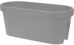 Balkon Gel&auml;nder Blumentopf oval - grau / 60 cm - Gel&auml;nder Pflanztopf Blumenkasten