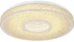 Globo Lighting Deckenleuchte Metall wei&szlig;, Metall verchromt, Kunststoffkristalle