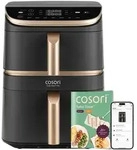 Cosori Hei&szlig;luftfritteuse Turbo Tower Pro Smart, 10.8L (4,3 l + 6,5 l),...