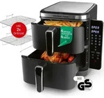 GOURMETmaxx FryUp Vertikale Doppelkammer-Hei&szlig;luftfritteuse - 4 Ebenen - 10...
