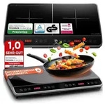 Doppel-Induktions-Kochfeld, -Kochplatte 3600W, 18 Stufen, 24h Timer