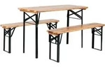 3-teiliges Garten-Set BB-117, 117 cm, natur