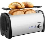 Steinborg Toaster 4 Scheiben mit Br&ouml;tchenaufsatz Toaster Schwarz Digitales...