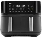 Braun TD 3030I BK, Hei&szlig;luftfritteuse, 8 l, 1,8 kg, 80 &deg;C, 220 &deg;C, Doppel - Schwarz