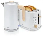 Briebe SKT1167WHT Nordic Set Toaster 2 Scheiben Breite Schlitze + Wasserkocher...