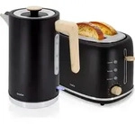 Briebe SKT1167BLK Nordic Set Toaster 2 Scheiben Breite Schlitze + Wasserkocher 1,7L