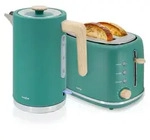 Briebe SKT1167GRE Nordic Set Toaster 2 Scheiben Breite Schlitze + Wasserkocher...