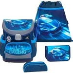 Belmil Mini-Fit ergonomisches Schulranzen-Set 4-teilig "Racing Blue Neon" mit