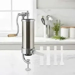 Wurstf&uuml;llmaschine 3,5 L Edelstahl vertikal mit Handkurbel & 4 F&uuml;lltrichtern -