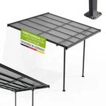 Juskys Terrassen&uuml;berdachung Borneo 3x3 m &ndash; Aluminium Terrassendach mit