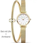 Bering 11022-334-GWP190 Damen-Armbanduhr, Edelstahl-Geh&auml;use, Metall-Armband - Gold