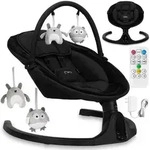 MoMi KENANI ONYX &ndash; Elektrische Babywippe mit Bluetooth, Fernbedienung,...